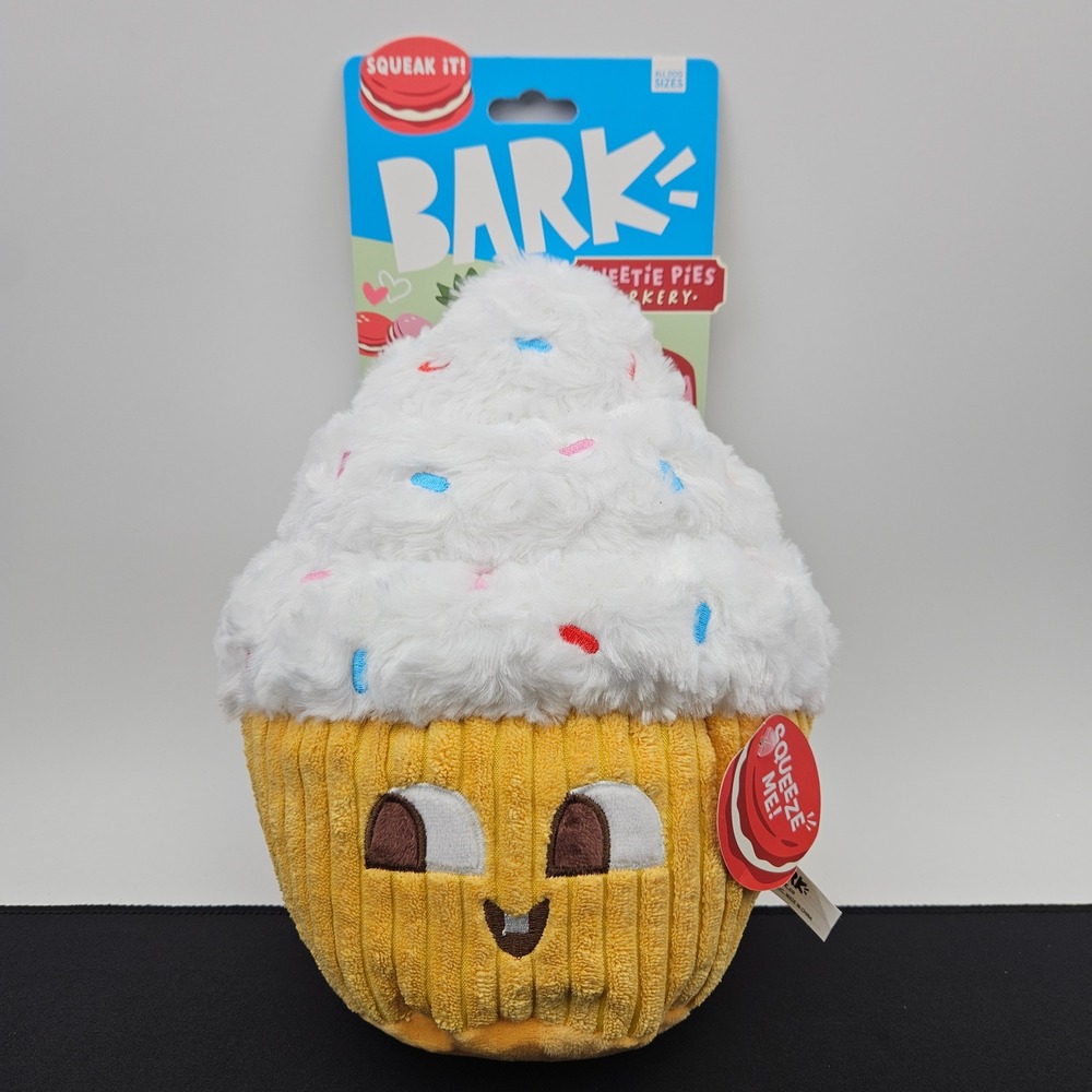 BARK Sweetie Pies Barkery XL Cupcake Plush Squeaky Crinkle Dog Toy New